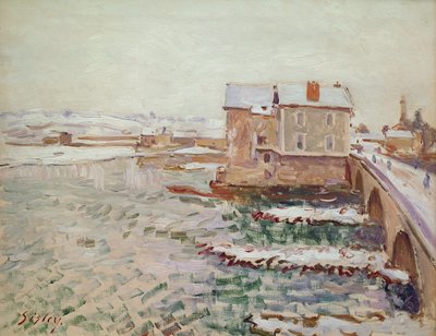 The Moret Bridge During the Winter by Alfred Sisley